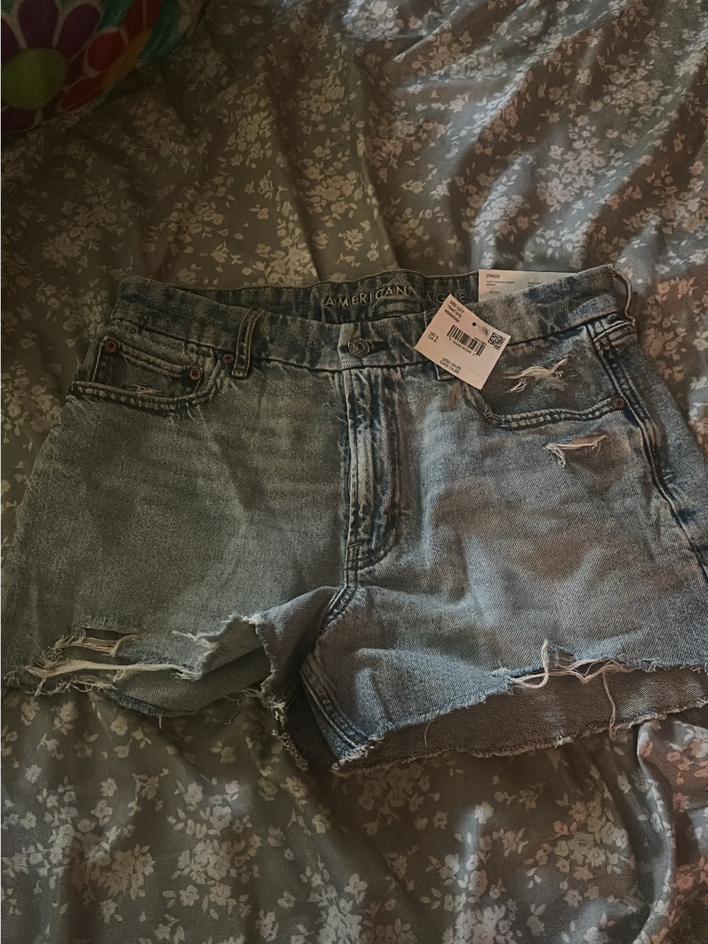 American Eagle Outfitters Light Blue Distressed Denim Cutoff Shorts